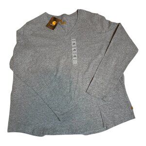 Carhartt Mens Heather Gray XXL Long Sleeve V-Neck Relaxed Fit Shirt